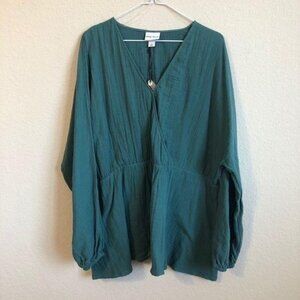 Ava & Viv Top Long Sleeve Boho Trendy Blouse